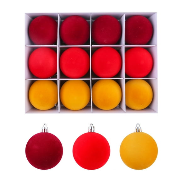 Seasonal Decorative Flocking Christmas Sphere Soft Flocking Finish Christmas Ornament in Bright Color for Christmas