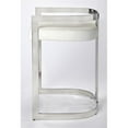 thumbnail image 3 of Butler Specialty Bravo Faux Leather Counter Stool In Silver And White, 3 of 6