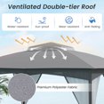 thumbnail image 6 of Costway 10x12 FT 2-Tier Patio Gazebo Canopy Netting Heavy-Duty Metal Easy-Setup Outdoor, 6 of 10