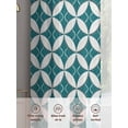 thumbnail image 6 of Abstract Geometric Sheer Curtains 54 Inch Length 2 Panels Set Window Treatments, Vintage Rhombus Circle Texture Green Rod Pocket Semi Curtains for Living Room/Bedroom/Kitchen Décor, 104"W x 54"L, 6 of 7