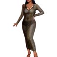 thumbnail image 3 of xiaxaixu Women Close-fitting Dress, Gradient Color U-shaped Neckline One-piece, 3 of 8