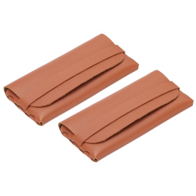 2 Piezas de Fundas Suaves para Gafas, Funda de Cuero para Gafas de Sol, Bolsa Portátil para Gafas para Mujeres y Hombres (Marrón)