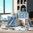 thumbnail image 3 of Nyeekoy 8 in 1 Toddler Slide, Kid Slide Freestanding, for Age 1-3, with Basketball Hoop and Telescope, Indoor Outdoor,Blue, 3 of 16