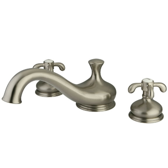 Kingston Brass KS3338TX French Country Two-Handle Deck Mount Roman Tub Faucet, Brushed Nickel