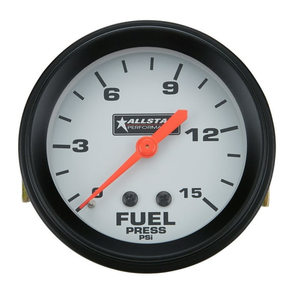 Allstar Performance ALL80098 Fuel Pressure Gauge - 0-15 psi - Mechanical - Analog - 2-5/8 in Diameter - Silver Face - Each