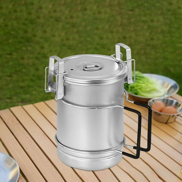 Olla de Camping DYNWAVEMX Olla Hirviendo Portátil 2 en 1 1L Utensilios de Cocina