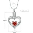 thumbnail image 2 of Crystal Cremation Urn Necklace Heart Ashes Necklace Carved Locket Stainless Steel Waterproof Memorial Urn Pendant, 2 of 6