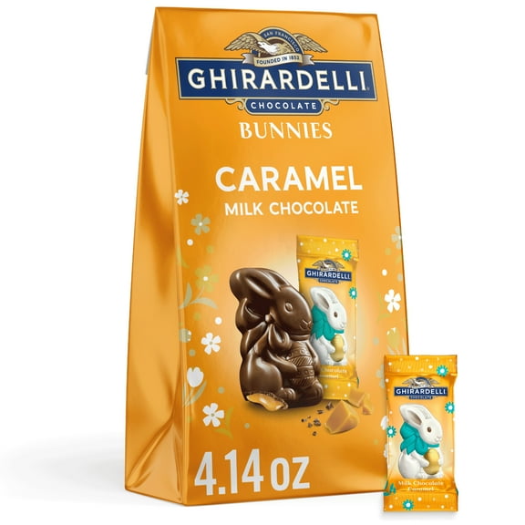 GHIRARDELLI Easter Caramel Milk Chocolate Bunnies, 4.14 oz Bag