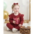thumbnail image 3 of Baby Girl Clothes 12 Months Girls First Birthday Outfit 1 Year Old Girl Birthday Long Sleeve Sweatshirt Top Pants Set for Baby Girl Gift Red, 3 of 6