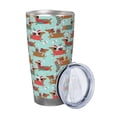 thumbnail image 2 of Balery Dachshund Christmas Play Pattern 20oz Insulated Car Cup with Dual Drink Lids, Stainless Steel Travel Mug Eco-Friendly and Leak-Proof-Without Straw, 2 of 8