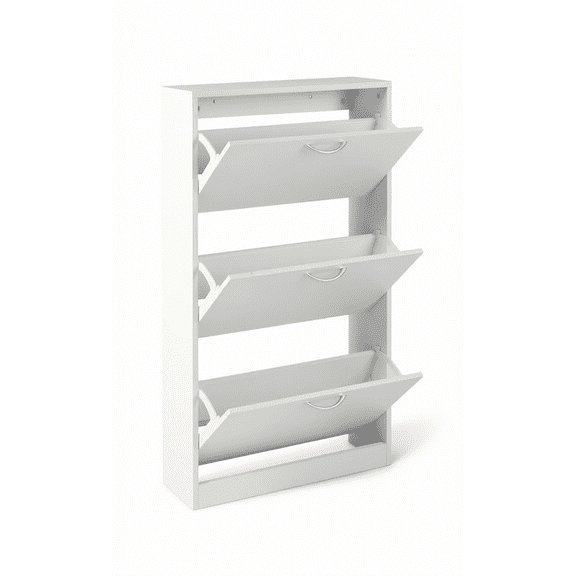 Shoe Cabinet for Entryway, Narrow Shoe Storage with 3 Flip Drawers
