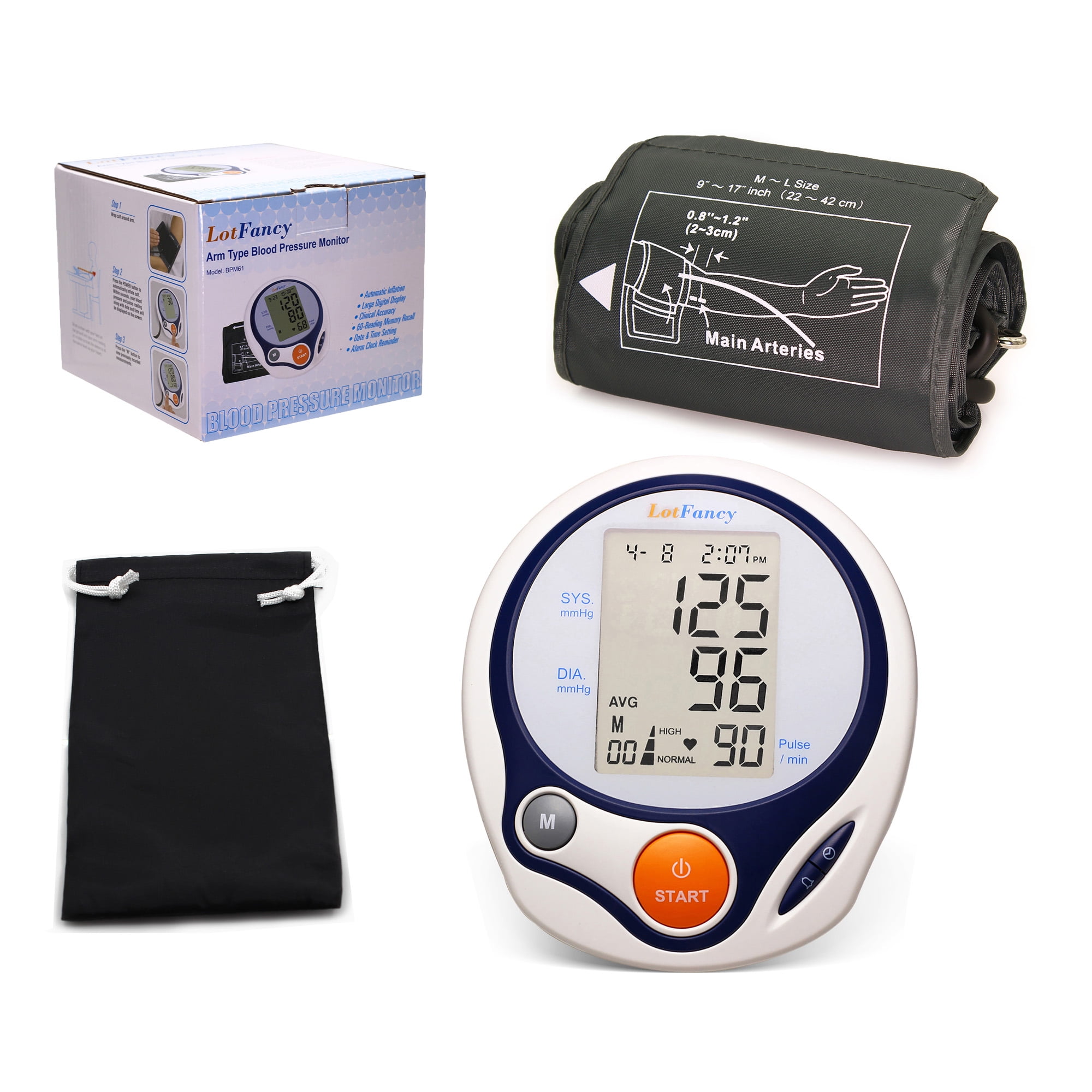  Blood Pressure Monitor-HOLFENRY Blood Pressure Monitors for  Home use, Accurate Upper Arm Automatic Digital BP Machine with 9-17inches Blood  Pressure Cuff and AAA Batteries, FSA/HSA Eligible : Health & Household