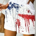 thumbnail image 2 of Taqqpue Women's Shorts 4th July Patriotic Shorts Independence Day American USA Flag Printed Shorts Lightweight Elastic Waist Drawstring Summer Casual Shorts, 2 of 5