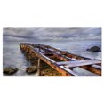 thumbnail image 2 of Old Rusty Pier in Cloudy Day - Seashore Photo Canvas Art Print, 2 of 3