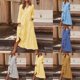 thumbnail image 4 of Womens Casual Tunic Maxi Dress Vintage Cotton Linen Long Sleeve Dress Plus Size, 4 of 8