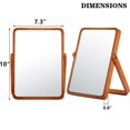 thumbnail image 2 of 2 Pack Mirror with Wood Stand, Rotation Makeup Mirror, 10" Standing Cosmetic Mirror, Portable Wood Tabletop Mirror for Hanging, High-Definition, Pine, 2 of 5