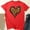 #03-Red, variant on Ichuanyi New Fashion Women's Top Valentine's Day Short Sleeve Casual Love Heart Printed Loose T-shirt