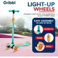 thumbnail image 5 of Dribbl 3-Wheel Kids Scooter - Lean-to-Steer Technology, Adjustable Height Handlebar, Wide Deck, Scooter for Boys & Girls Ages 2+Light Blue & Orange, 5 of 6