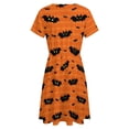 thumbnail image 5 of Cute Bat Dress Summer Street Style Dresses Female Short Sleeve Printed Sundress, 5 of 7