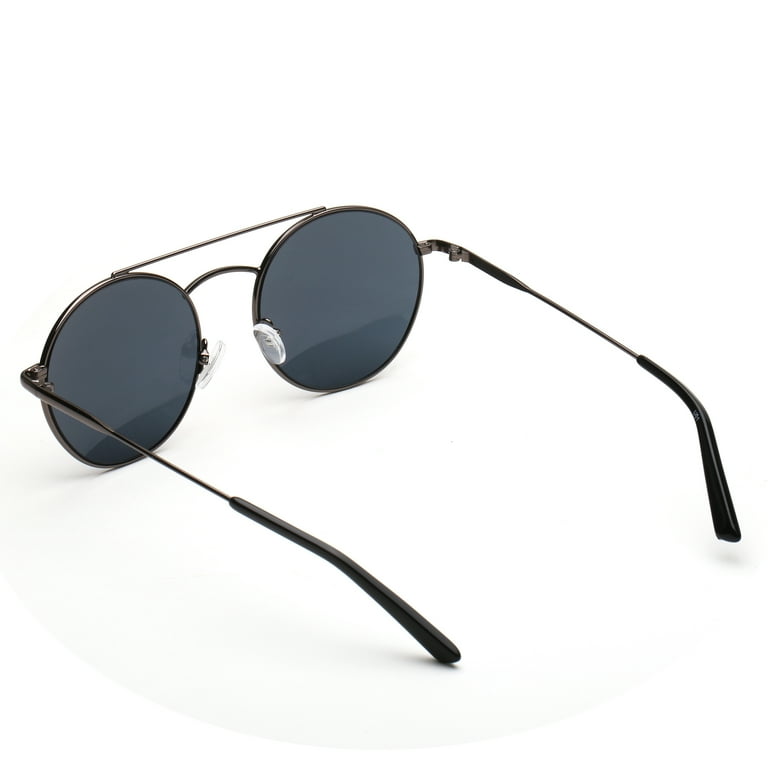 Gun Gray Aviator Sunglasses, Metal UV Protection 53-19-145 mm