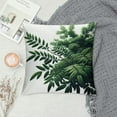 thumbnail image 2 of JEUXUS Botanical Watercolor Green Leaf Tropical Boho Decor Throw Pillow Cover White, 2 of 5
