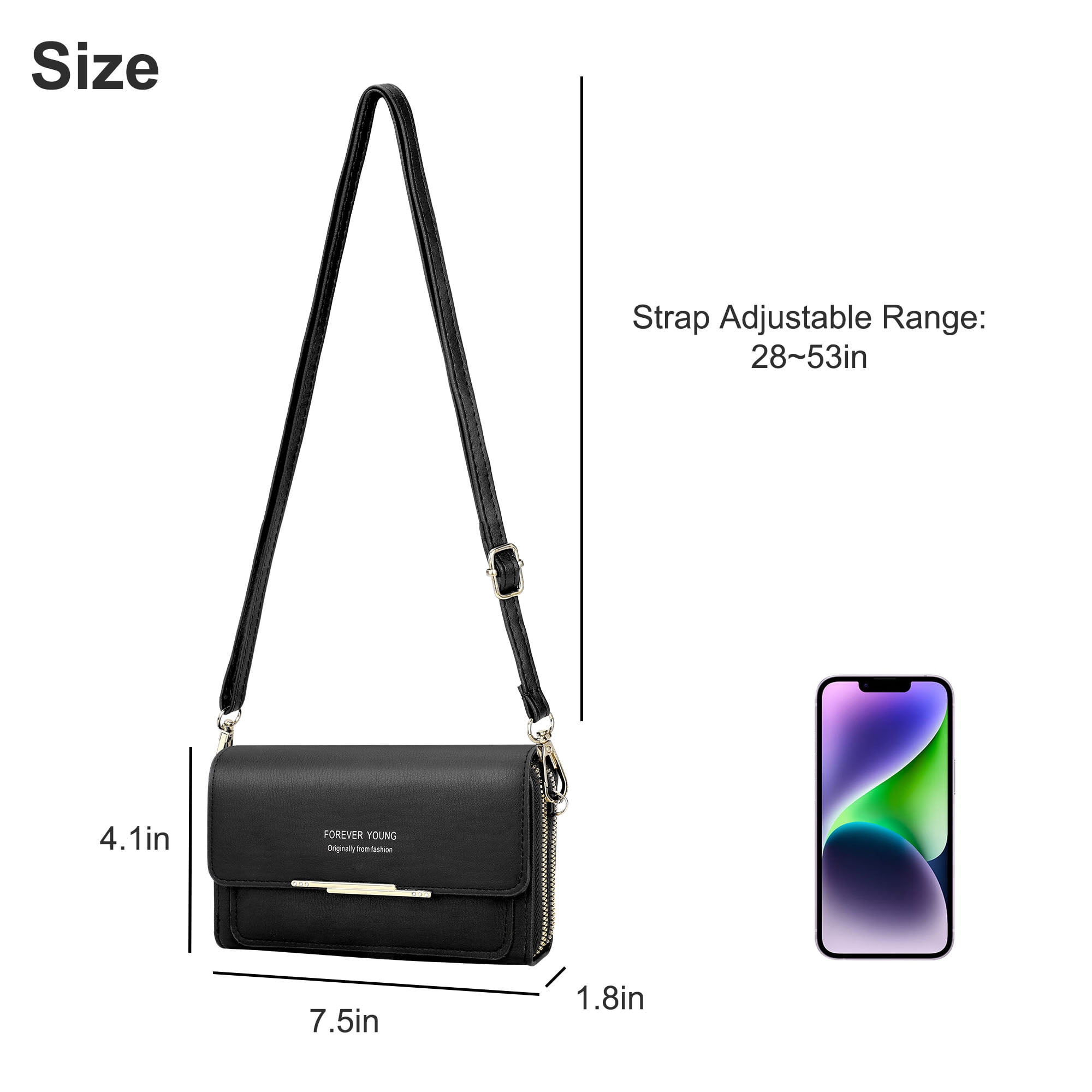 Crossbody Cell Phone Purse, TSV Women's Small Leather Cellphone Shoulder Bag,  Travel Satchel Handbag Fit for iPhone 13 12 11 Pro Max Xs Xr 8 Plus,  Samsung Galaxy Note20 10 S21+ S20 S10E 