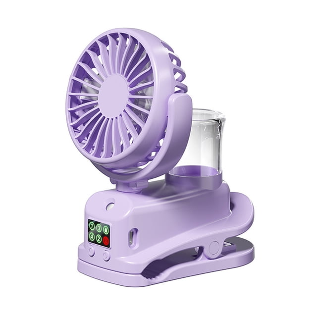 Clip On Fan,Multifunction Clip Fan with Spray USB Charging Big Wind Mute 360° Rotating Mini