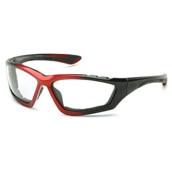 Black/Red Padded Frame/Clear Anti-Fog Lens