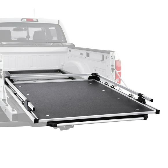 VEVOR Sliding Truck Bed Organizer, 58 x 41-Inch Heavy Duty Truck Bed Storage Drawer with 1000 lbs Capacity, Features 6 Movable Rings for Securing, 2-Postion Slide out Tray for Pickup Trucks, Black