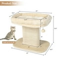 thumbnail image 3 of Gymax Modern Cat Tree Tower Cat Activity Tower w/ Large Plush Perch Beige, 3 of 10