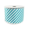Iridescent Candy Striped Ribbon, 2 1/2-Inch, 10 Yards, Turquoise