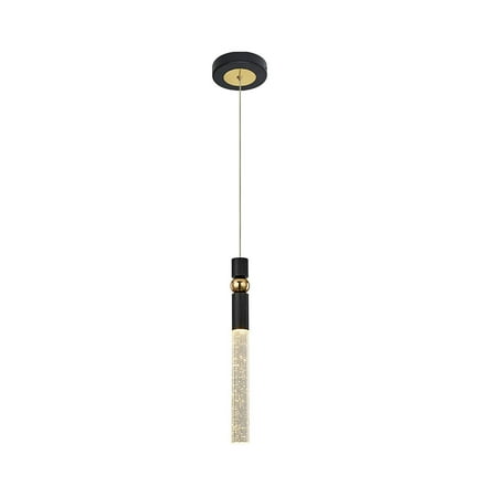 

Pendant Lighting for Kitchen Island: Dimmable LED Modern Pendant Light Fixtures Mini Ceiling Hanging Lights with Seeded Crystal Cylinder for Bar Bathroom Bedside