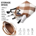 thumbnail image 4 of Bolso tejido para mujer, bolso de mano de cuero vegano, bolso grande de viaje de playa de verano y bolso de hombro retro hecho a mano, 4 of 5