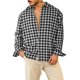 thumbnail image 1 of Camisas Para Hombre Manga Larga De AlgodóN Camisa informal de manga larga con botones y cuello vuelto para hombre (Black, XL), 1 of 7