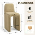 thumbnail image 2 of Dayalane Modern Bar Stools Set of 3, 26" Upholstered Chenille Counter Height Stools with Back Support, Armless Kitchen Island Chair Side Stool with Footrest, No Assembly Required, Khaki, 2 of 5