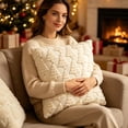 thumbnail image 5 of Christmas Pillow Covers 18x18 inch Christmas Decorations Clearance, Sofa Couch Pillow Covers Square Fall Winter Decor Pillowcase for Farmhouse, Holiday Decorative Throw Pillow Covers for Home, White, 5 of 7
