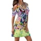 thumbnail image 4 of Vestido largo con cuello redondo y manga corta estampado a la moda para mujer Pompotops ghjkhdj13367, 4 of 6