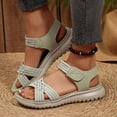 thumbnail image 2 of Rokment Womens Walking Sandals 2026 Summer Fashion Casual Comfortable Open Toe Ankle Strap Memory Foam Cushion Platform Wedge Low Heel Dress Sandals for Beach Vacation Light Green Size 7, 2 of 5