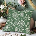 thumbnail image 5 of Jacobean Floral Throw Pillow Covers 18x18 Inch Green Vintage Cottage Outdoor Farmhouse Spring Decorations Decorative Throw Pillows Cases Set of 2 for Home Bed Living Room Couch Decor, 5 of 6