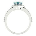 thumbnail image 4 of 1.49 ct Heart Cut Blue Moissanite with Simulated Diamond Halo Accents 18K White Gold Womens Engagement Ring, 4 of 5