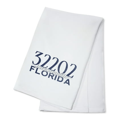 Jacksonville, Florida - 32202 Zip Code (Blue) - Lantern Press Artwork (100% Cotton Kitchen