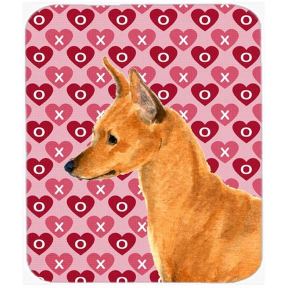 Carolines Treasures  Min Pin Hearts Love And Valentines Day Portrait Mouse Pad