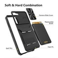 thumbnail image 2 of SaniMore Case for Samsung Galaxy S23 Plus 6.6" 2023, [Tough PC Back PU Leather Skin] Card Slot + Magnetic Car Mount + Sliding Cover Shockproof Anti-slip Hybird Heaavy Duty Protective Shell, Blue, 2 of 11