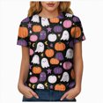 thumbnail image 6 of NOLDARES Halloween Nurse Shirts for Women Halloween Pumpkin Crew Neck T-Shirt Funny Ghost Graphic Tee Tops(Dark Purple,XXL), 6 of 9