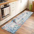 thumbnail image 3 of Ocean Jellyfish Washable Runner Rugs 2'x6', Shell Coral Low Pile Throw Entryway Rug Non-Slip Sturdy Edge Binding Carpet for Indoor Bedside Entrance Bedside, 3 of 9