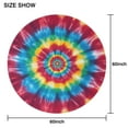 thumbnail image 6 of Colorful Rainbow Tie Dye Spiral Pattern Round Tablecloth 60"x60",Wrinkle Wipeable Table Cloth for Kitchen Dining Room Picnic Patio Party, 6 of 6