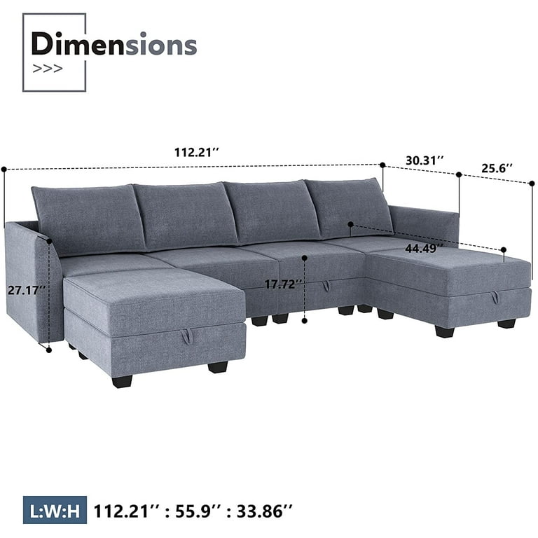 Sectional Reupholster Couch Before And After Honbay Large Storage