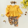 thumbnail image 2 of Baby Girl Clothes Toddler Little Girls Winter Long Sleeve Top Sunflower Pants Outfit Set for 18-24 Months, 2 of 7