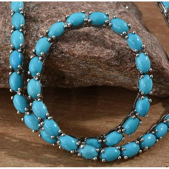 Vintage Turquoise Tennis necklace in 14K Gold Hip Hop Tennis Chain Necklace in Gold family Necklace For Mom, Grandma Gift, Initial Necklace