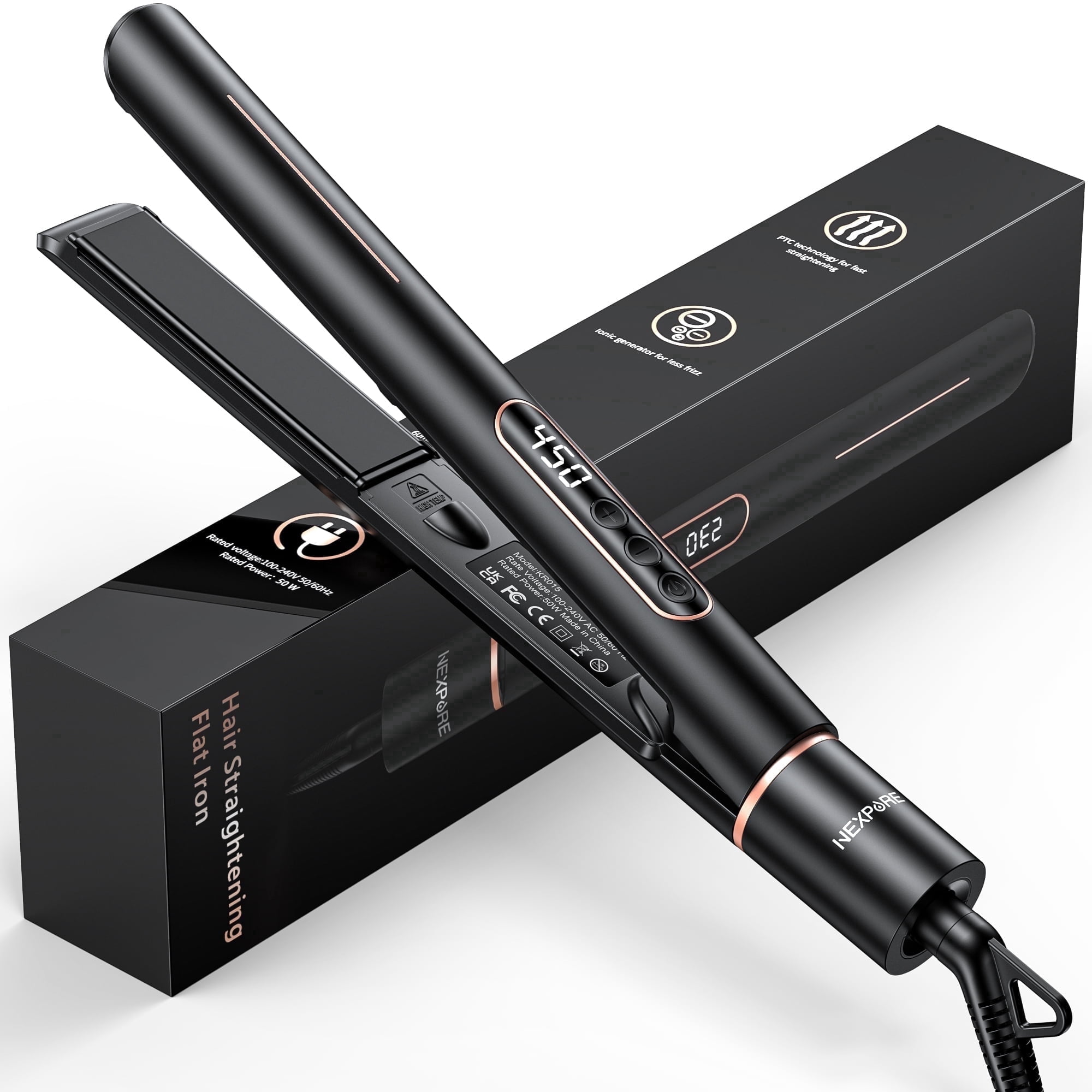 Prizm 2-in-1 Hair Straightener & Curler, 1.25 Inch Ceramic Flat